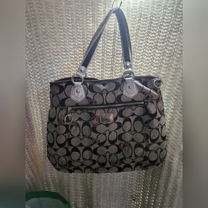 Coach red heart poppy shoulder bag